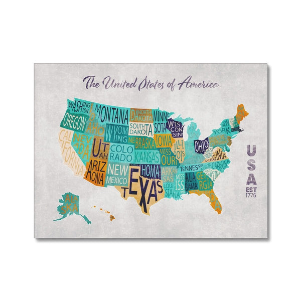 United - Map Canvas Print by doingly